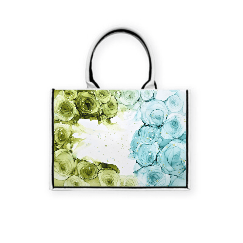 酒精墨水 - 「心醉 - 碧綠藍天」 — 黑飾條 Book Tote 精品 托特包 4