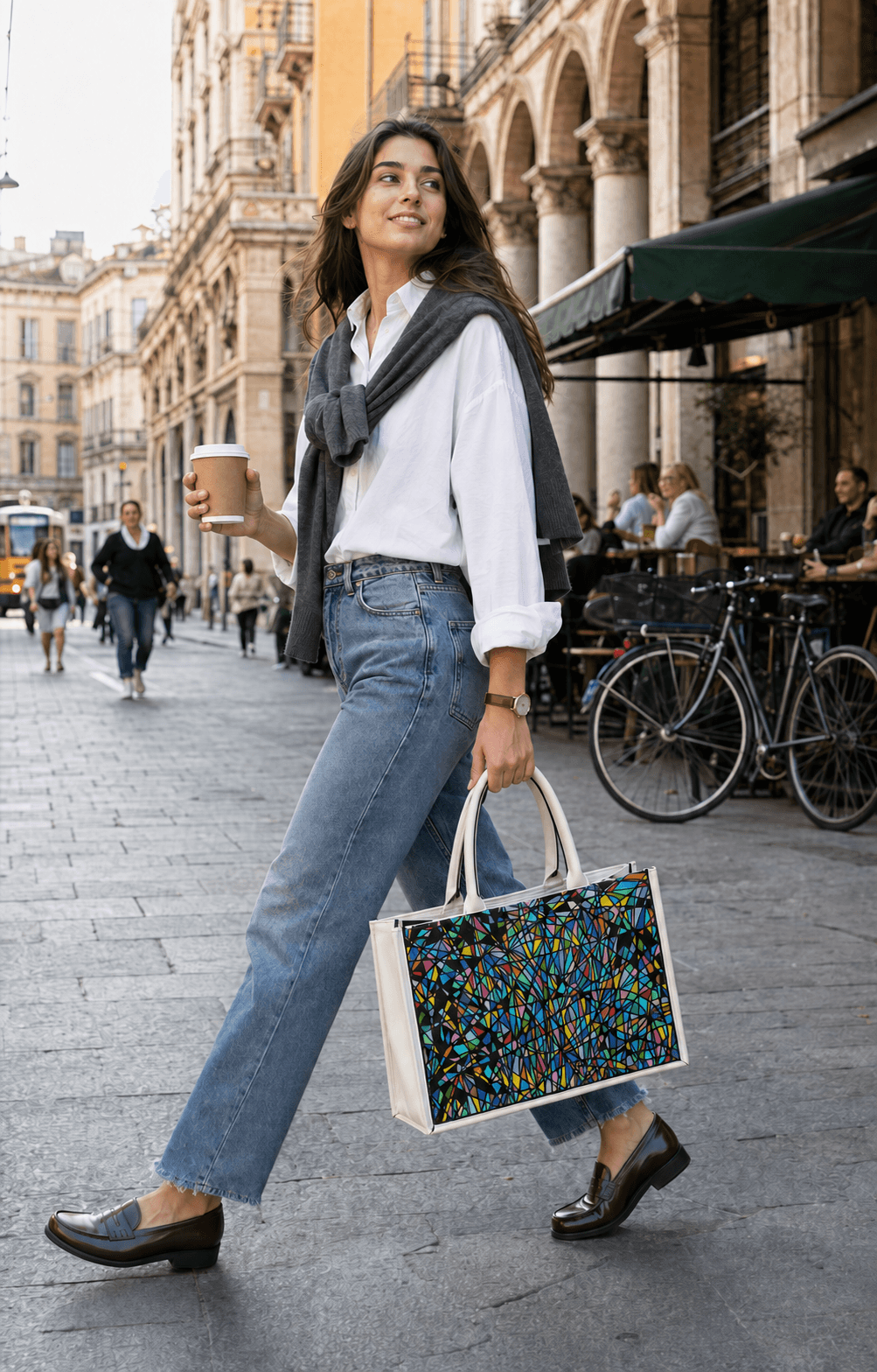 Interwoven Frequencies — 黑飾條 Book Tote 精品 托特包