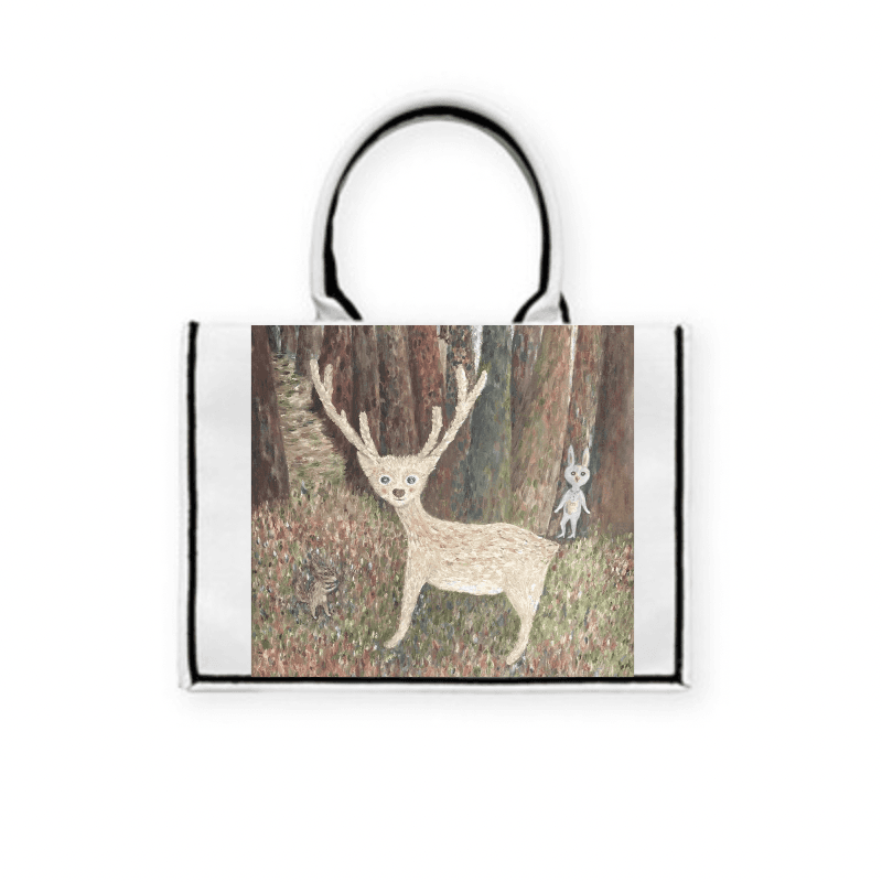 Dear deer in the forest — 黑飾條 Book Tote 精品 托特包 3