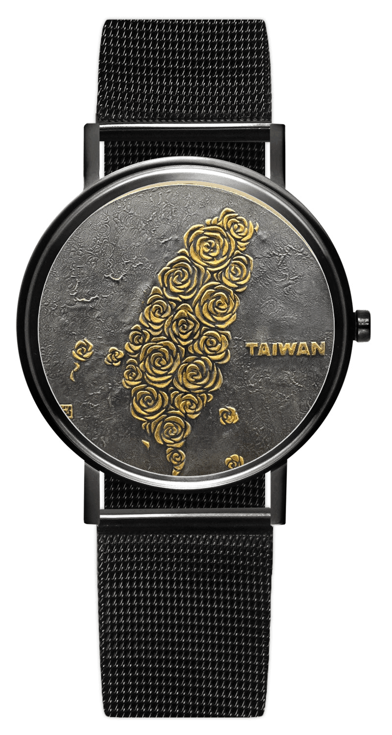 錫雕 - 台灣 TAIWAN — yunivershsieh 藝術訂製腕錶 黑色 5