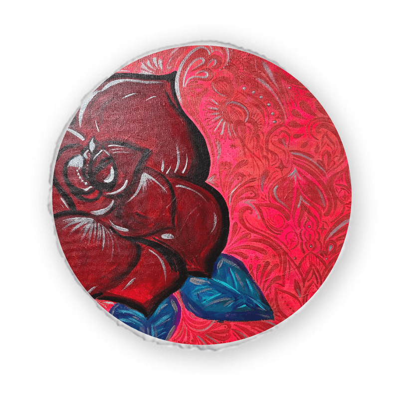 無題-玫瑰 — 圓形抱枕（可拆式） 3