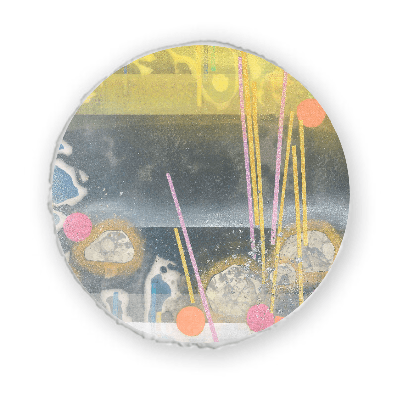 彩虹雨-8 — 圓形抱枕（可拆式） 2