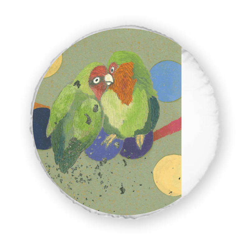 聚-牡丹鸚鵡(愛情鳥)34 — 圓形抱枕（可拆式） 2