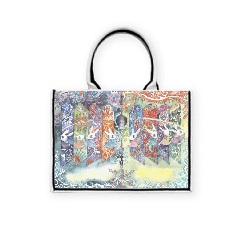 夢之扉一扇又一扇 — 黑飾條 Book Tote 精品 托特包 2