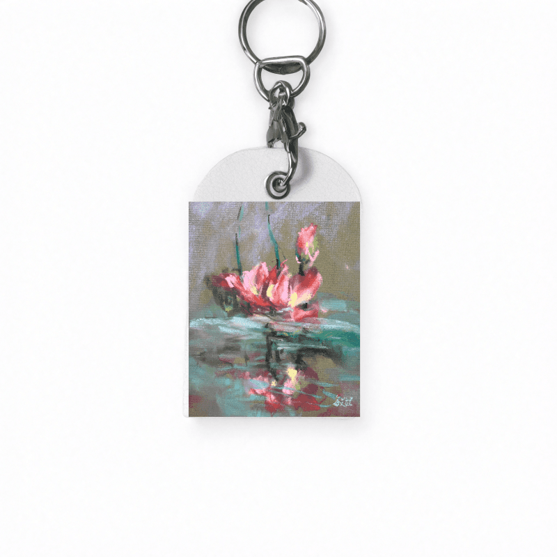 荷 — 皮革鑰匙圈（感應卡扣套）Ｗ4.6 x H7 cm AT42 4