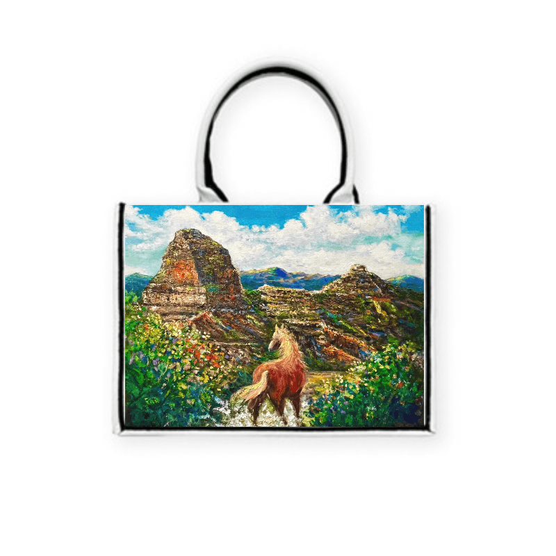 山河馳夢 — 黑飾條 Book Tote 精品 托特包 H37 x W28 x D16 cm AB50 4