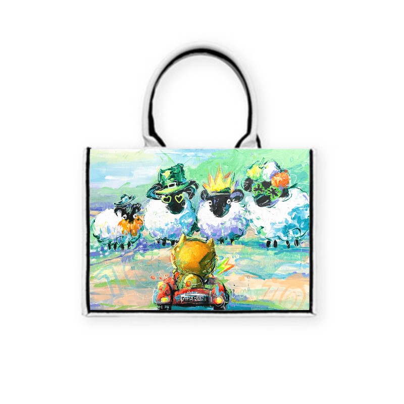 派翠克黑面羊 — 黑飾條 Book Tote 精品 托特包 H37 x W28 x D16 cm AB50 2