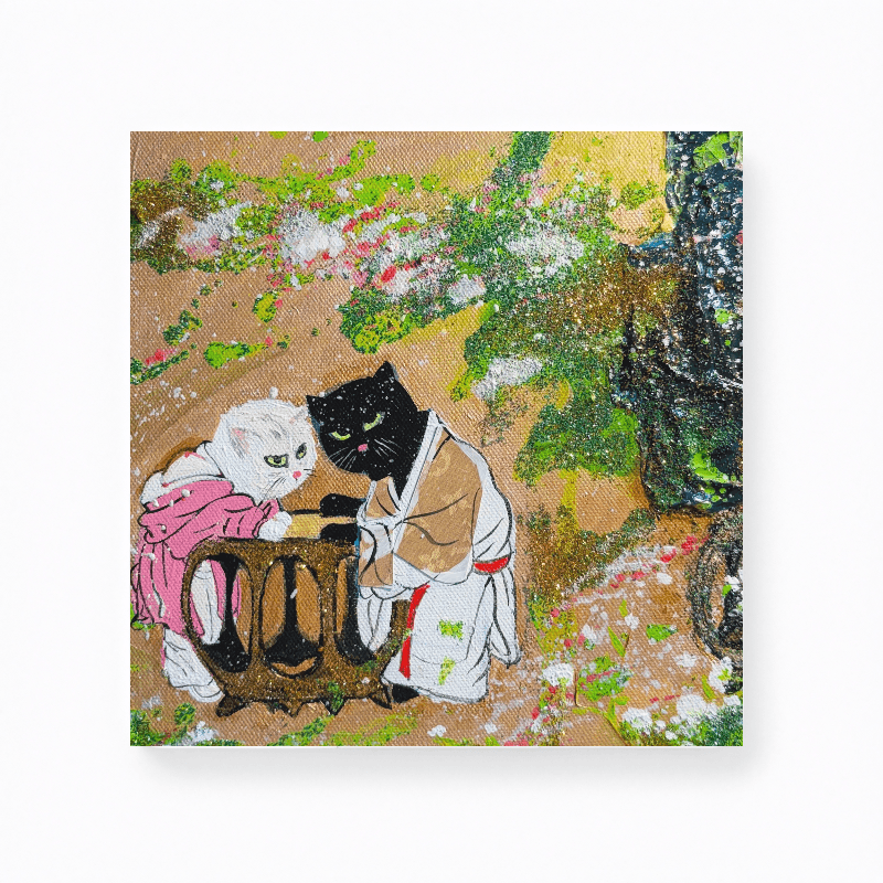 《宋韻 · 花影私語》 Song Elegance · Whispers Beneath the Blossoms — 9片式拼圖造型墊（杯墊、滑鼠墊、隔熱墊）中款  23 x 23 cm BA50 4