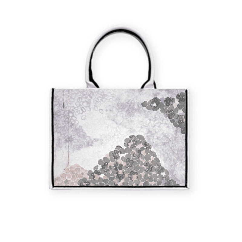 粉紫色的風 — 黑飾條 Book Tote 精品 托特包 H37 x W28 x D16 cm AB50 3