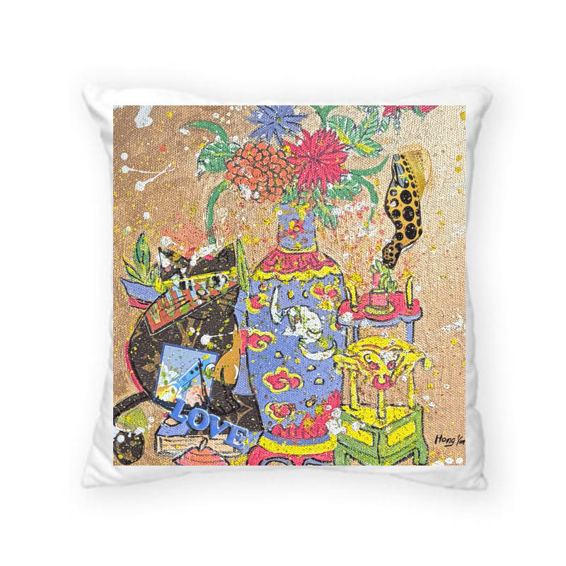 《宋韻 · 平安喜樂》 Song Aesthetic · Peace & Joy   — 方形 可拆式 抱枕 40*40 cm AH12 4