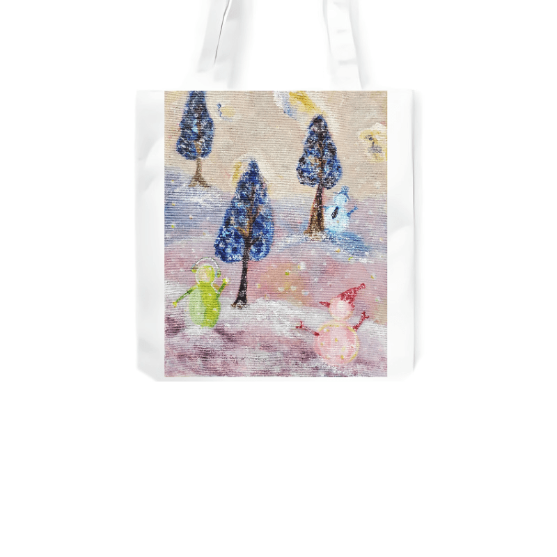 Happy Winter — 單層 A4 托特包（有底、提袋）Ｗ24.5 x Ｈ33.5cm AB54-2 4