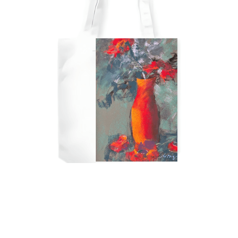 紅瓶與紅花 — 單層 A4 托特包（有底、提袋）Ｗ24.5 x Ｈ33.5cm AB54-2 4