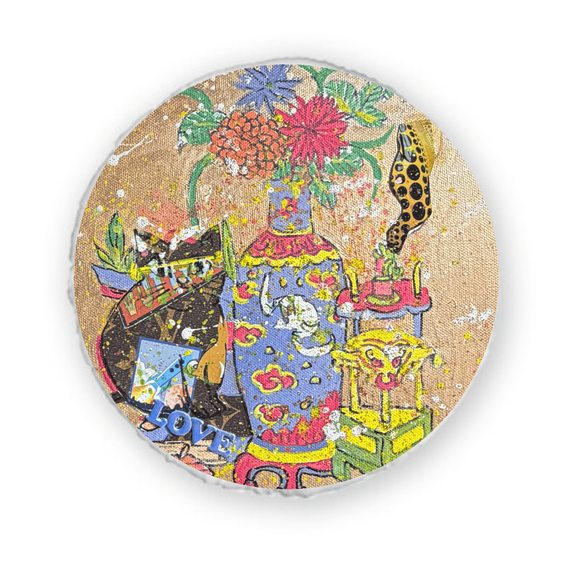 《宋韻 · 平安喜樂》 Song Aesthetic · Peace & Joy   — 圓形抱枕（可拆式）直徑45cm AH13 4