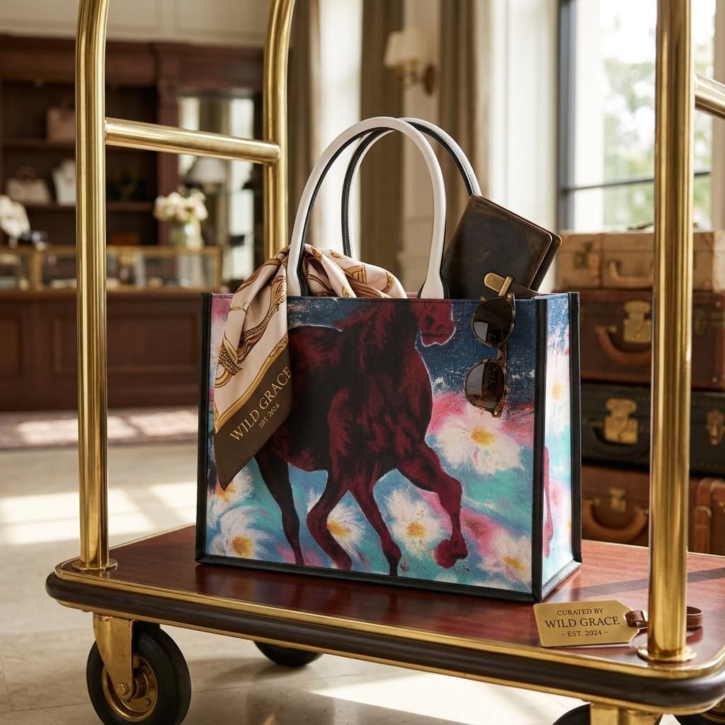 Wild Grace — 黑飾條 Book Tote 精品 托特包 H37 x W28 x D16 cm AB50 4