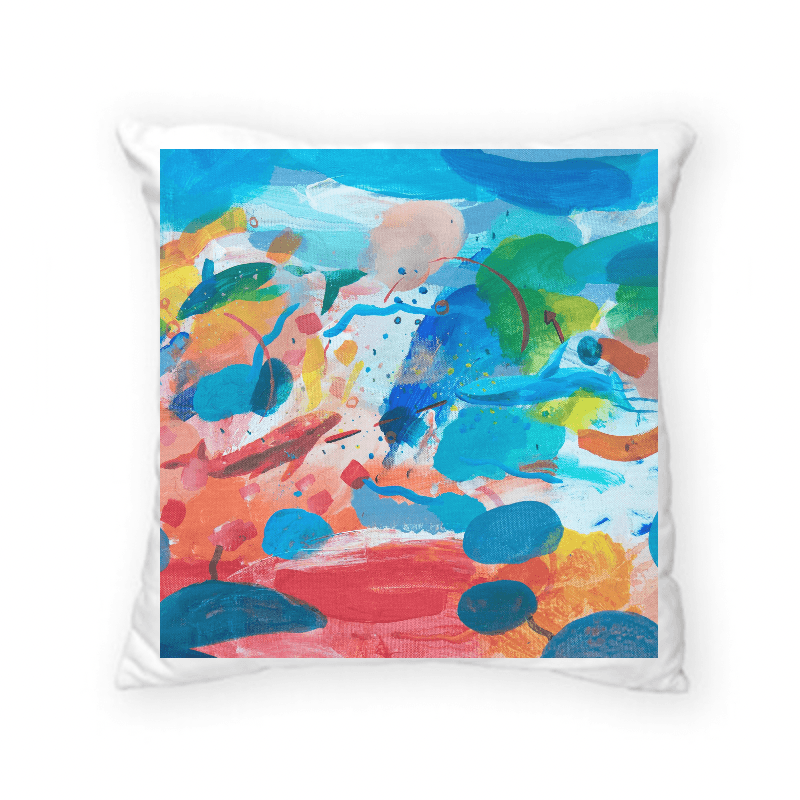 讓鯨魚跳舞 Dancing Whales — 方形 可拆式 抱枕 40*40 cm AH12 4