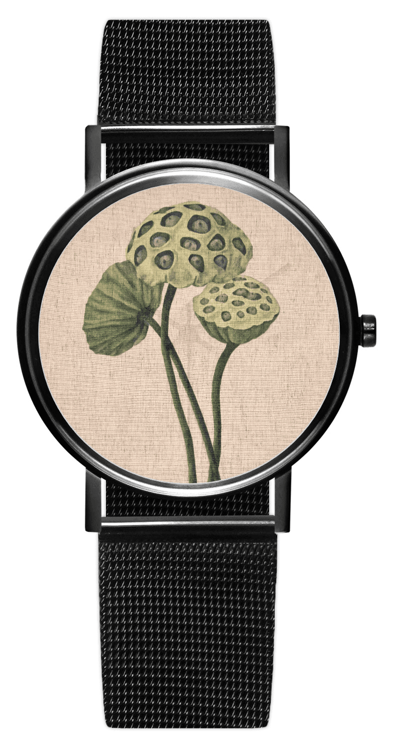 花草 — yunivershsieh 藝術訂製腕錶 黑色 3
